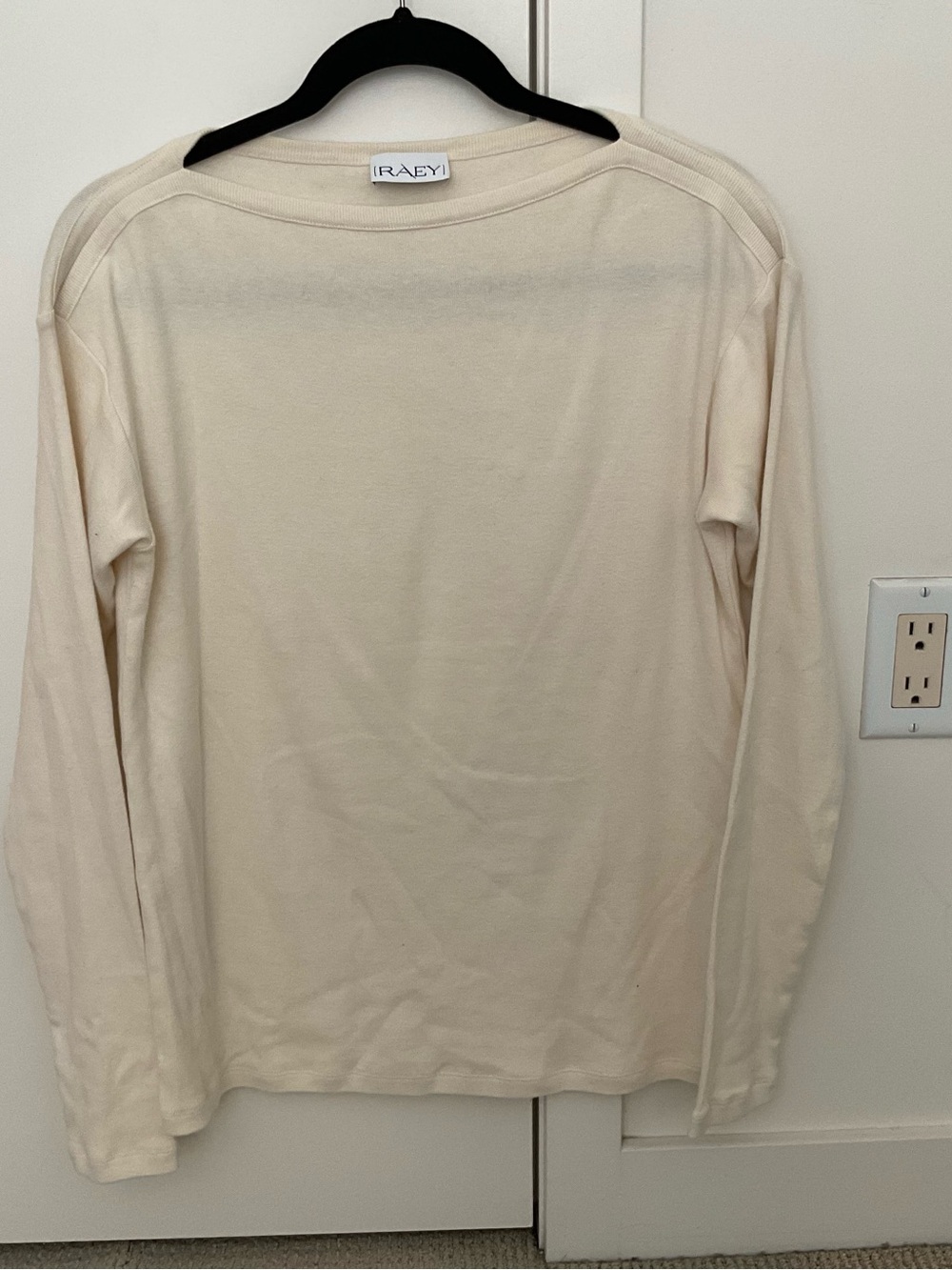 Raey Cream Long-Sleeve Crewneck Top